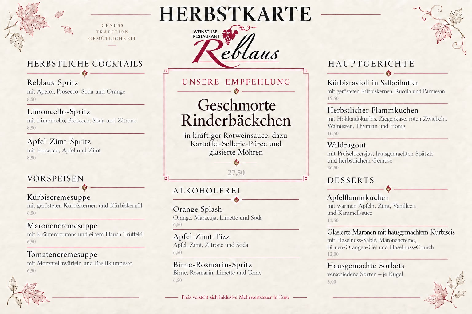 Speisekarte